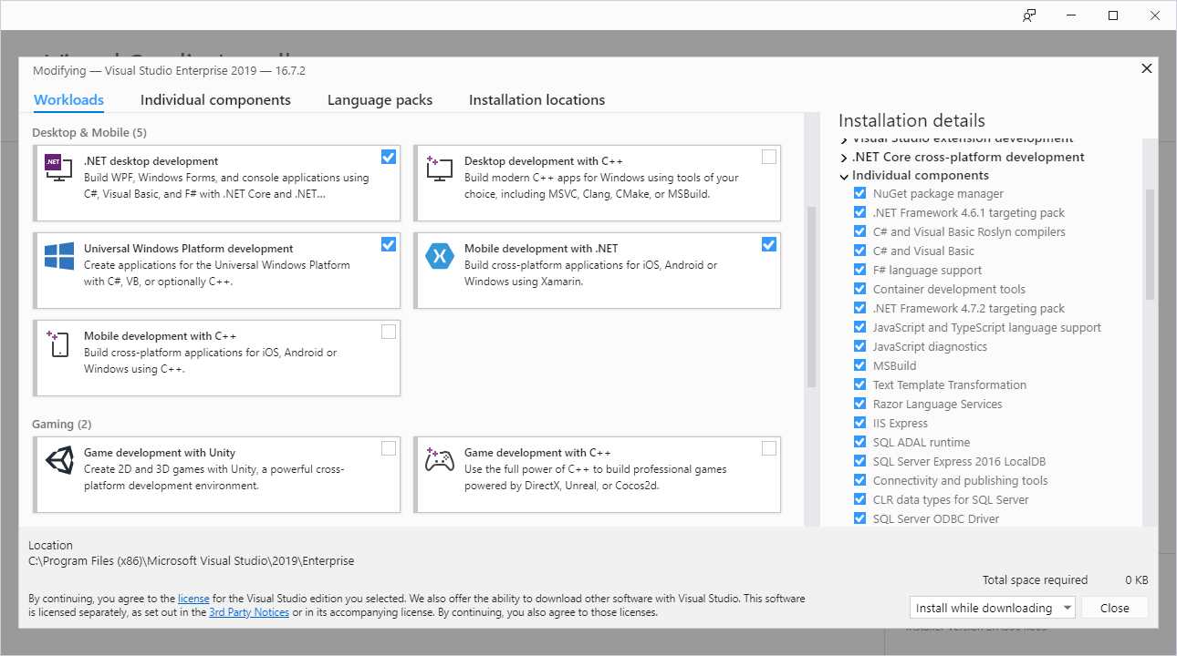 Installing Xamarin development tools