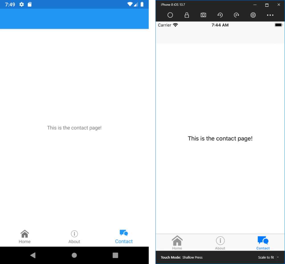 Tab bar with the Shell