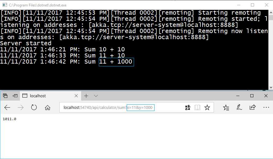 Communication between the client and the server