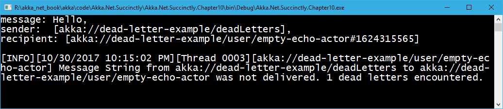 Dead letters monitoring result