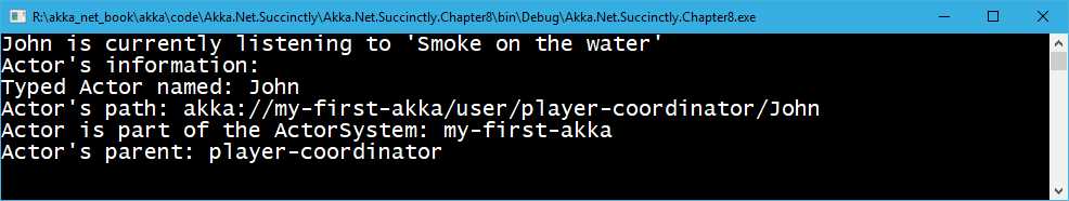 Output displaying actor's information