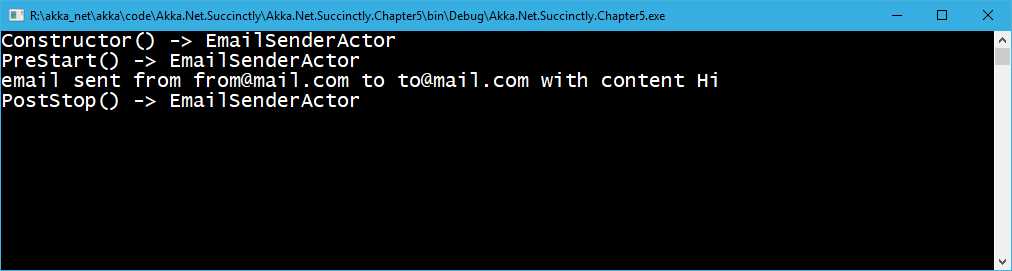 Showing the Actor’s LifeCycle