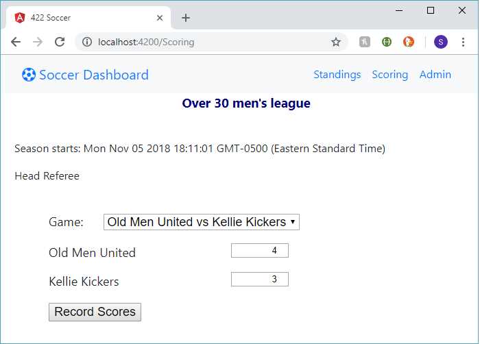 Scorekeeper’s page