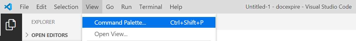 Command Palette Option - VS Code