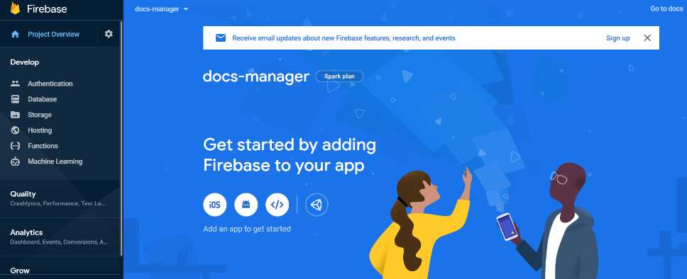 Firebase Project Starter Page