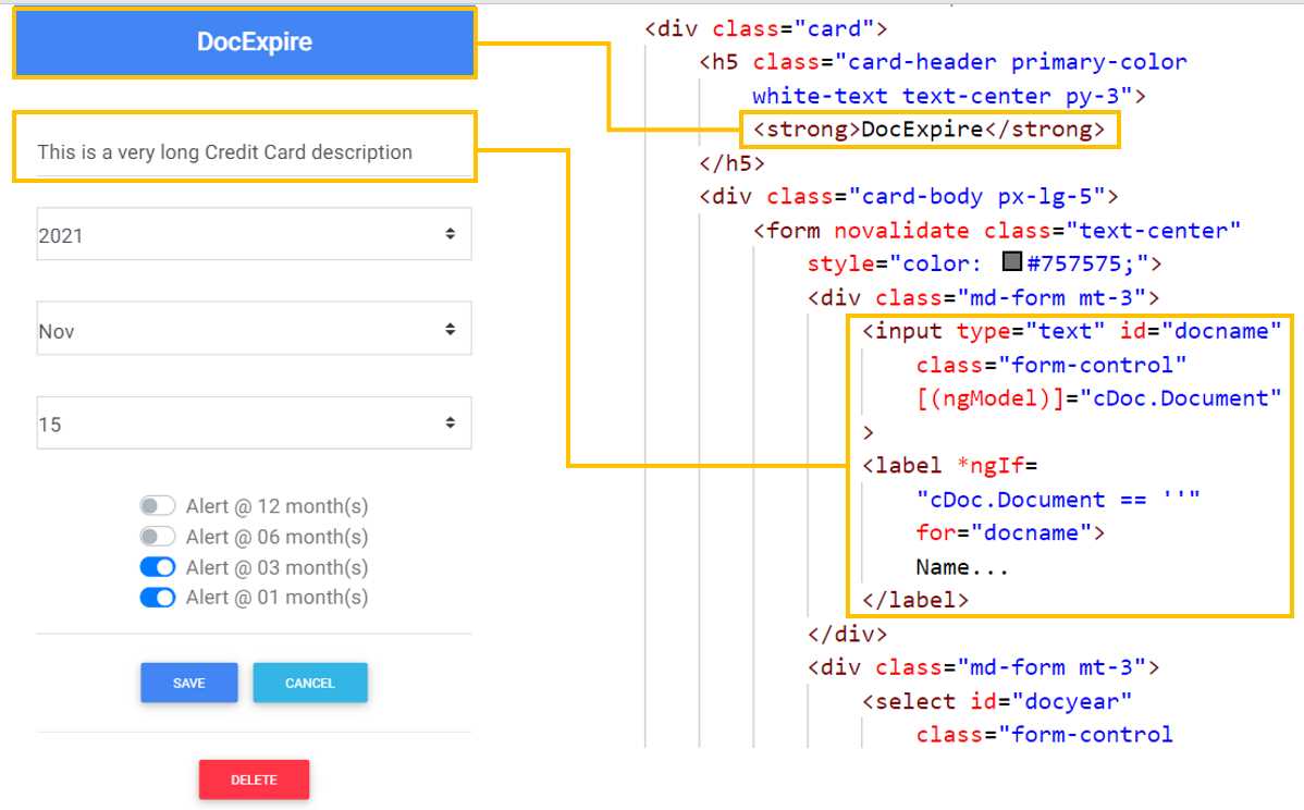 Header and Name—Form Component