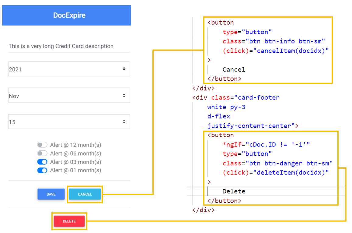 The Cancel and Delete Buttons—Form Component