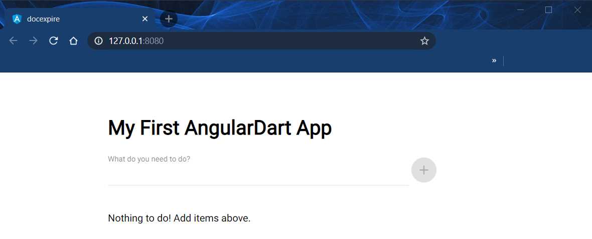 The Web App Running (Web Browser)