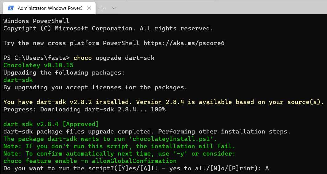 Upgrading the Dart SDK