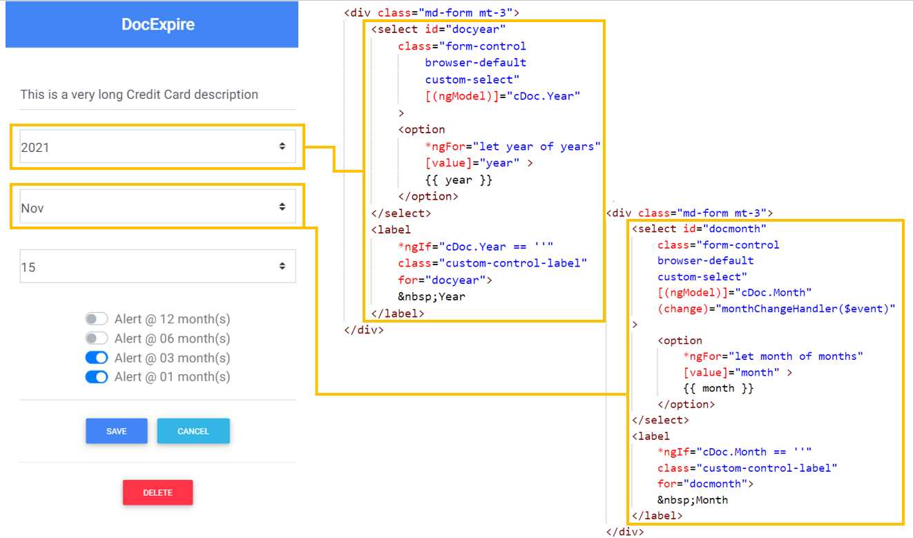 Year and Month—Form Component