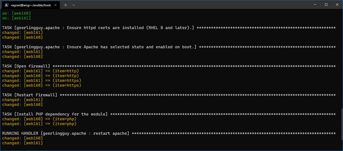 Firewall tasks executed successfully