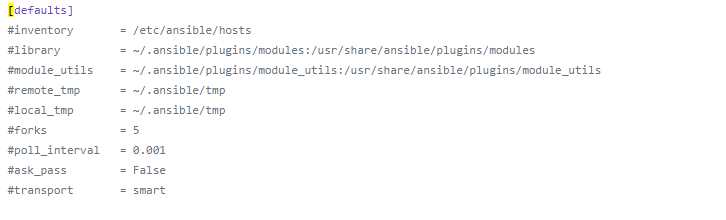 Snippet of a [defaults] section