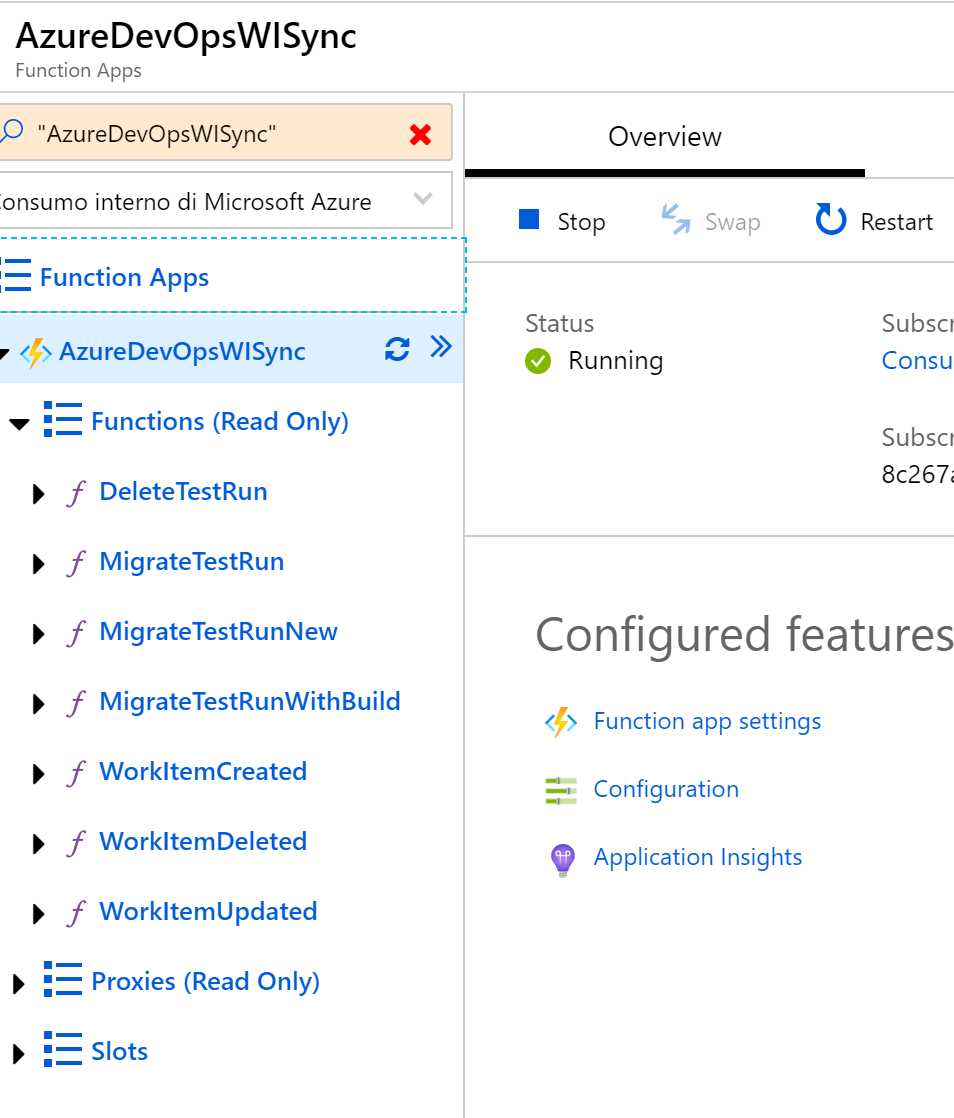 Application Insights inside the Azure Functions blade
