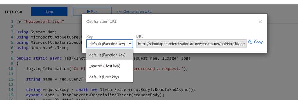 How to get the function URL