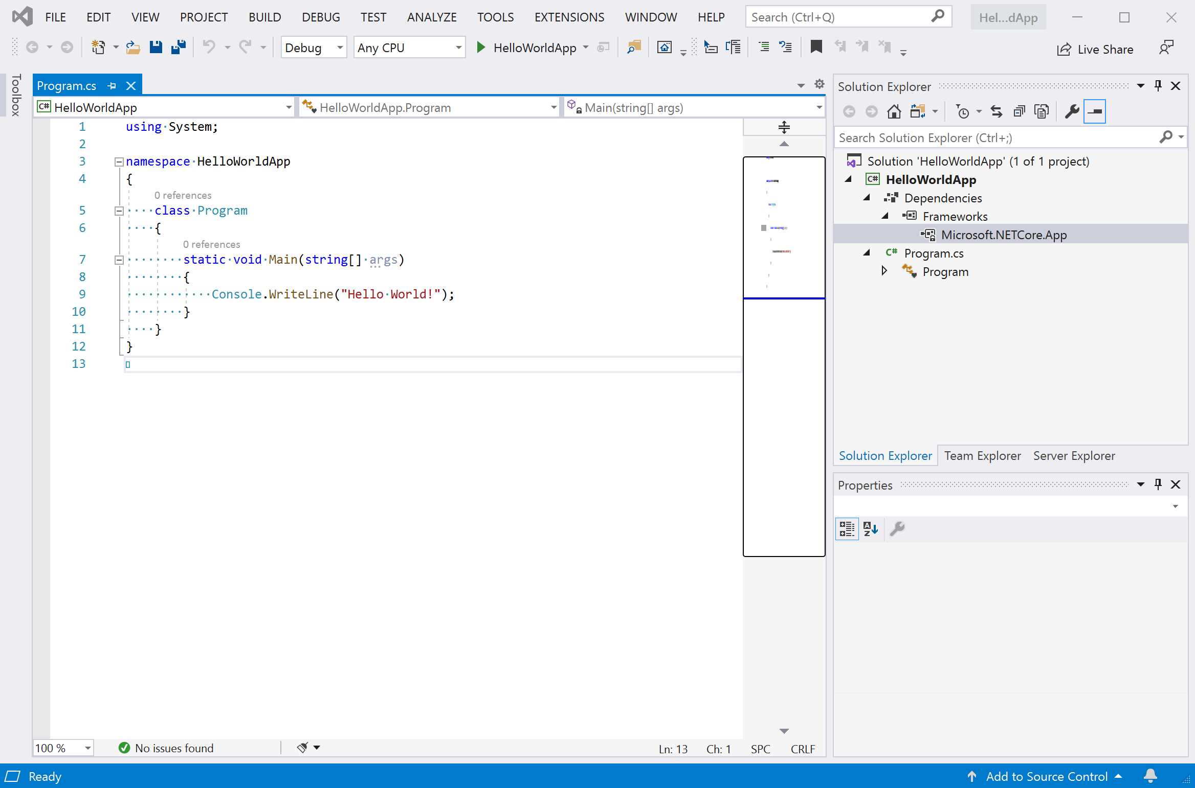 Hello World Application