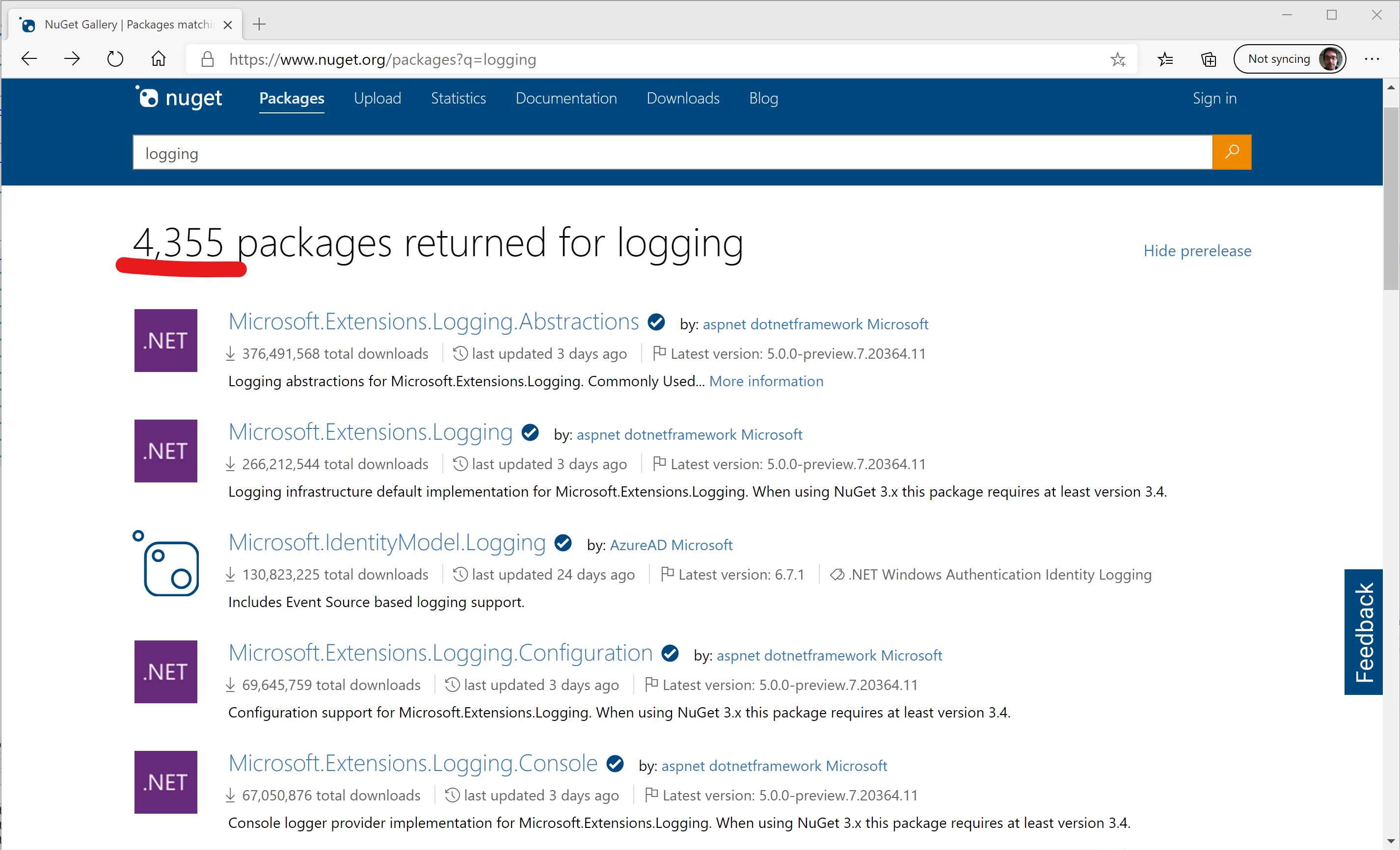 NuGet Logging Packages
