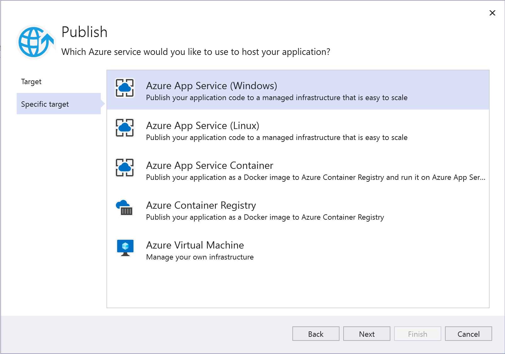 Select Azure Service to Use
