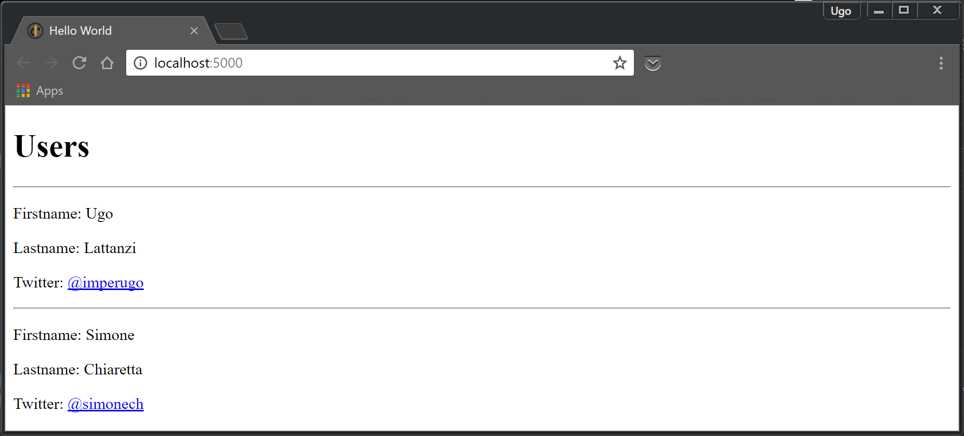 Server-Side Page Rendered Using MVC for a List