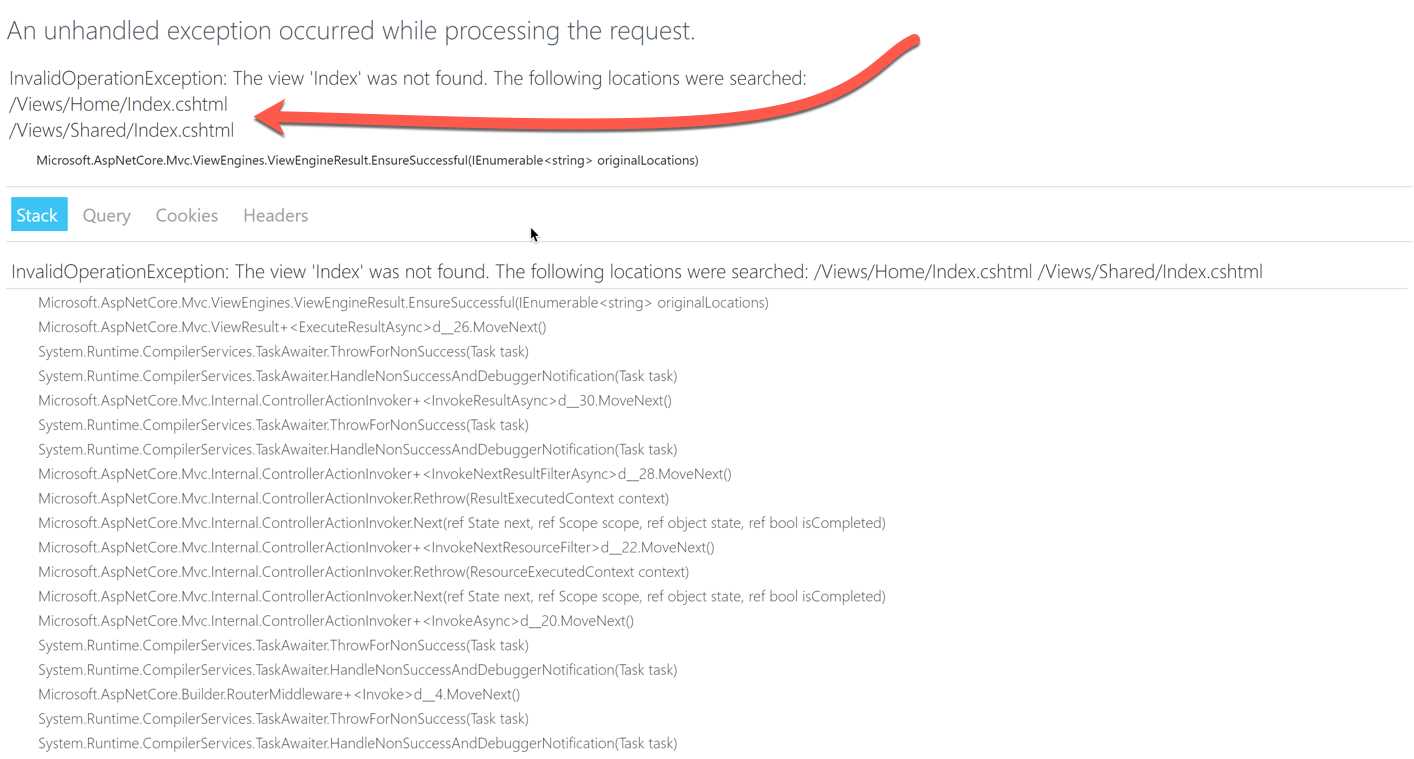 Unable to Find the MVC View