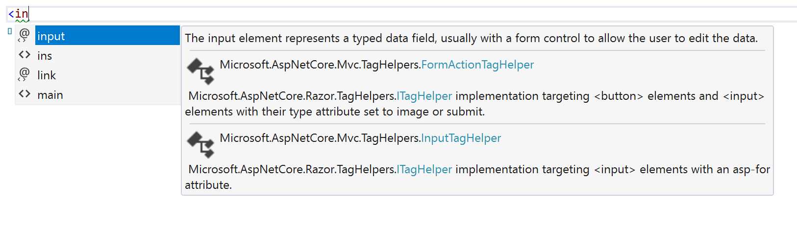 Visual Studio IntelliSense for HTML Tags