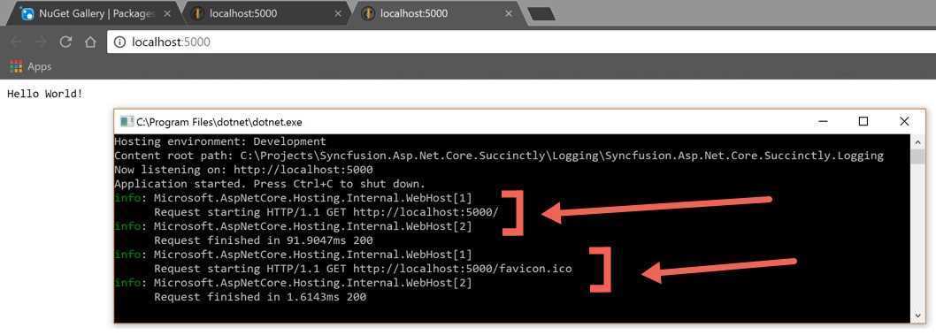 Web Application Console Output