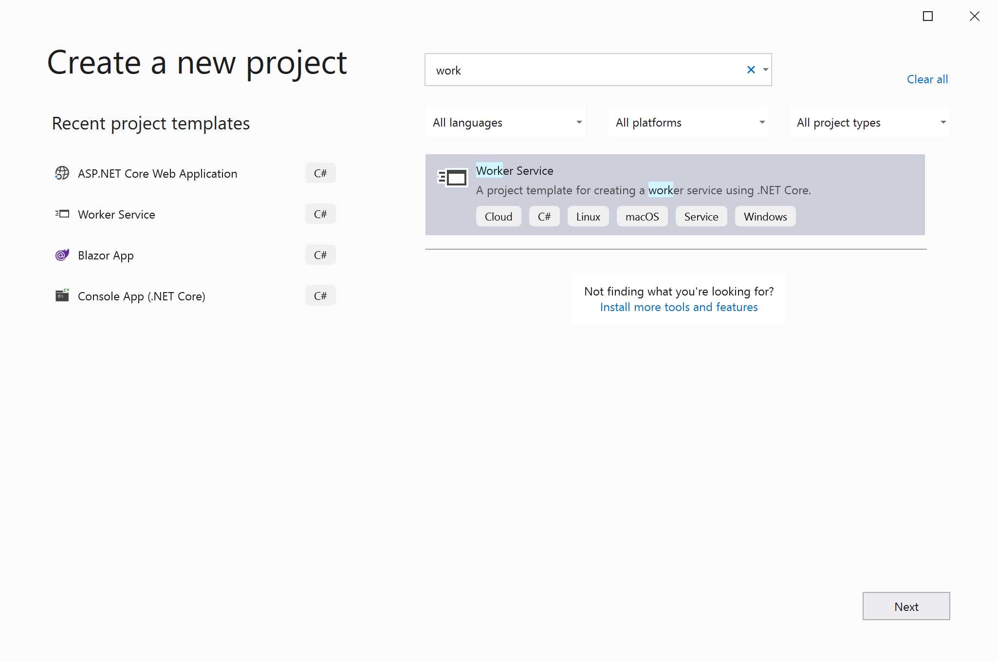 Worker Service Project Template