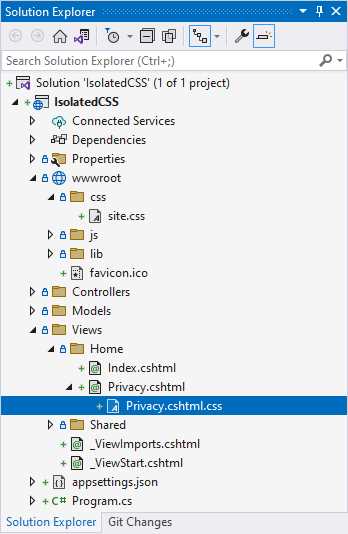 Added Privacy.cshtml.css Isolated File