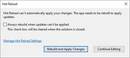 Limitations of Hot Reload