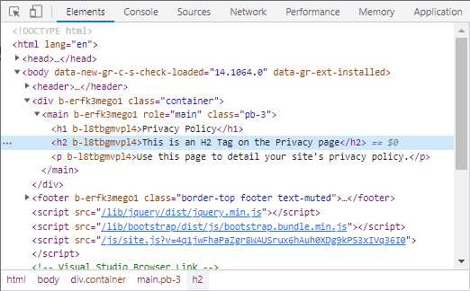 The Elements Seen in Developer Tools