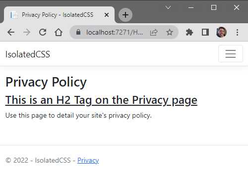 The Privacy Page Using the site.css