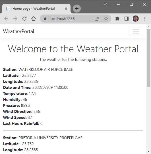 The Weather Portal Web Application