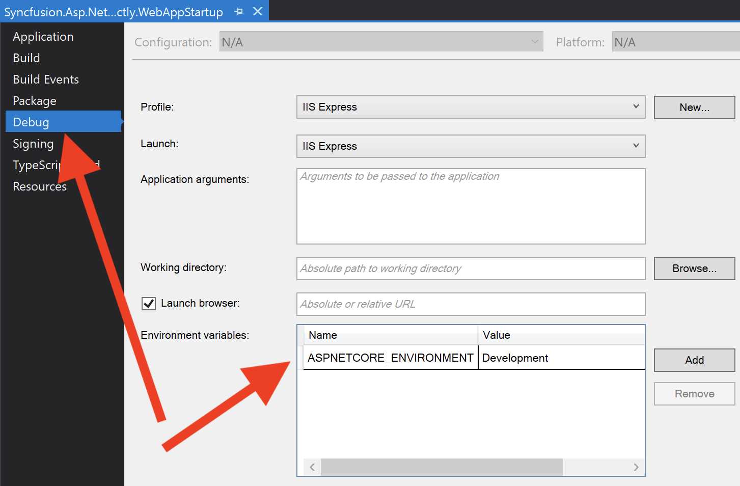 Changing IIS Express Settings, Step 2