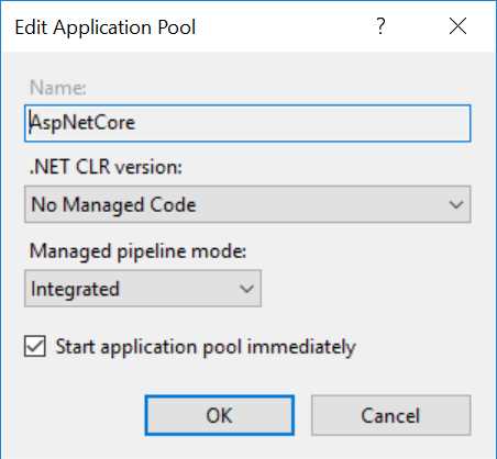 IIS Application Pool Basic Configuration
