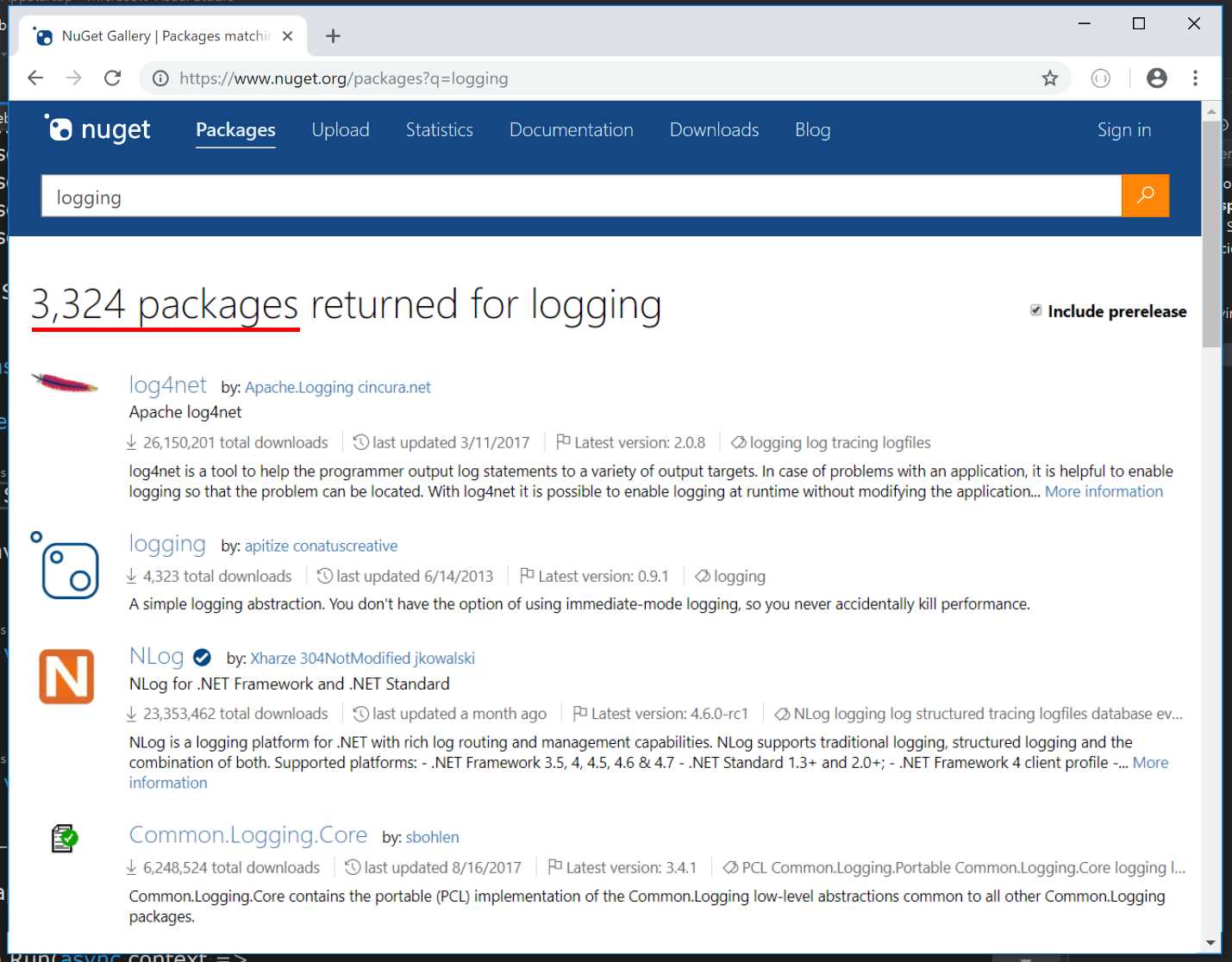 NuGet Logging Packages