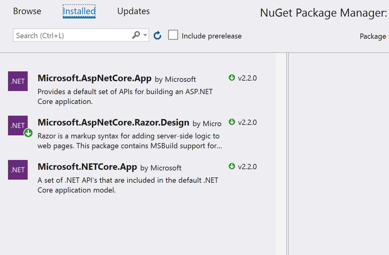 The Microsoft.AspNetCore.App Metapackage