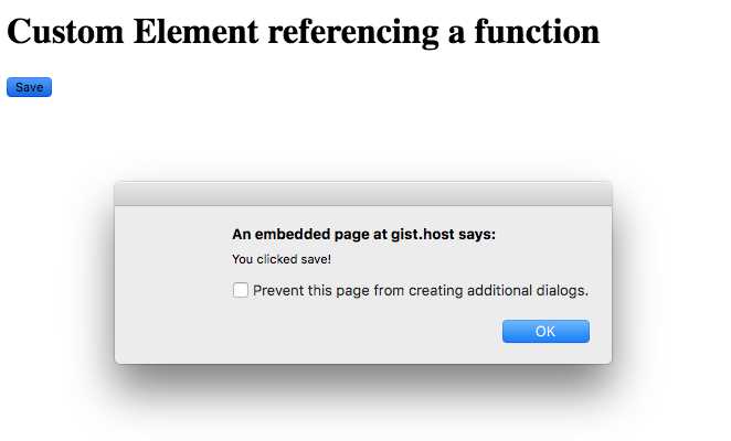 Custom Element referencing a function
