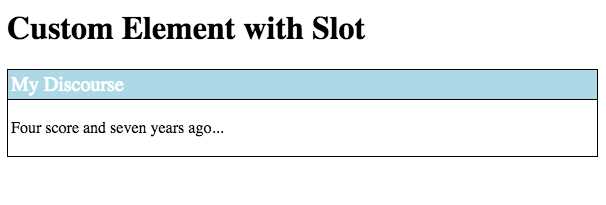 Custom element with slot