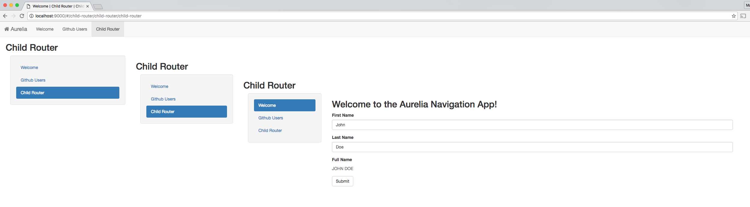 Demonstrating routing capabilities
