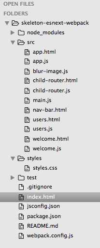 Skeleton navigation file structure