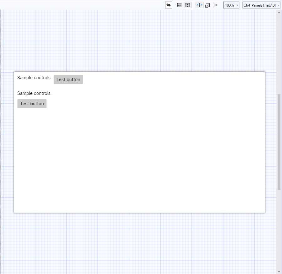 Arranging visual elements with the StackPanel