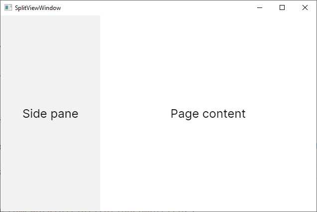 Organizing a window with the SplitView