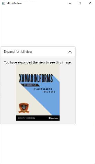 Organizing the UI with the Expander
