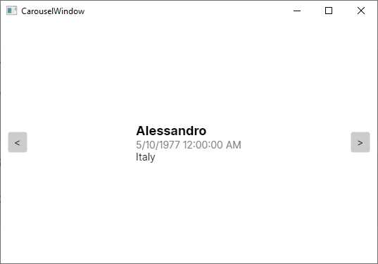 Sliding items with a Carousel