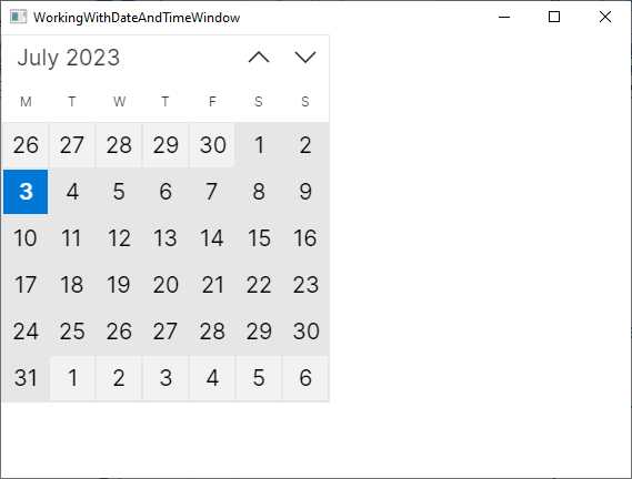 The Calendar in action