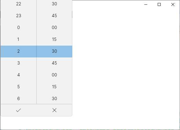 The TimePicker in action