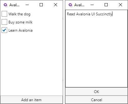 The ToDo app in action