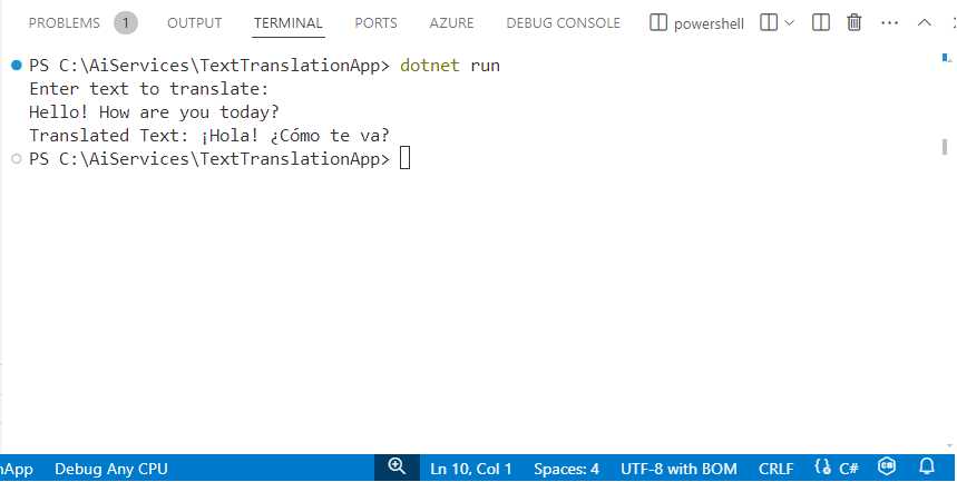 Text translation with Azure AI Translator