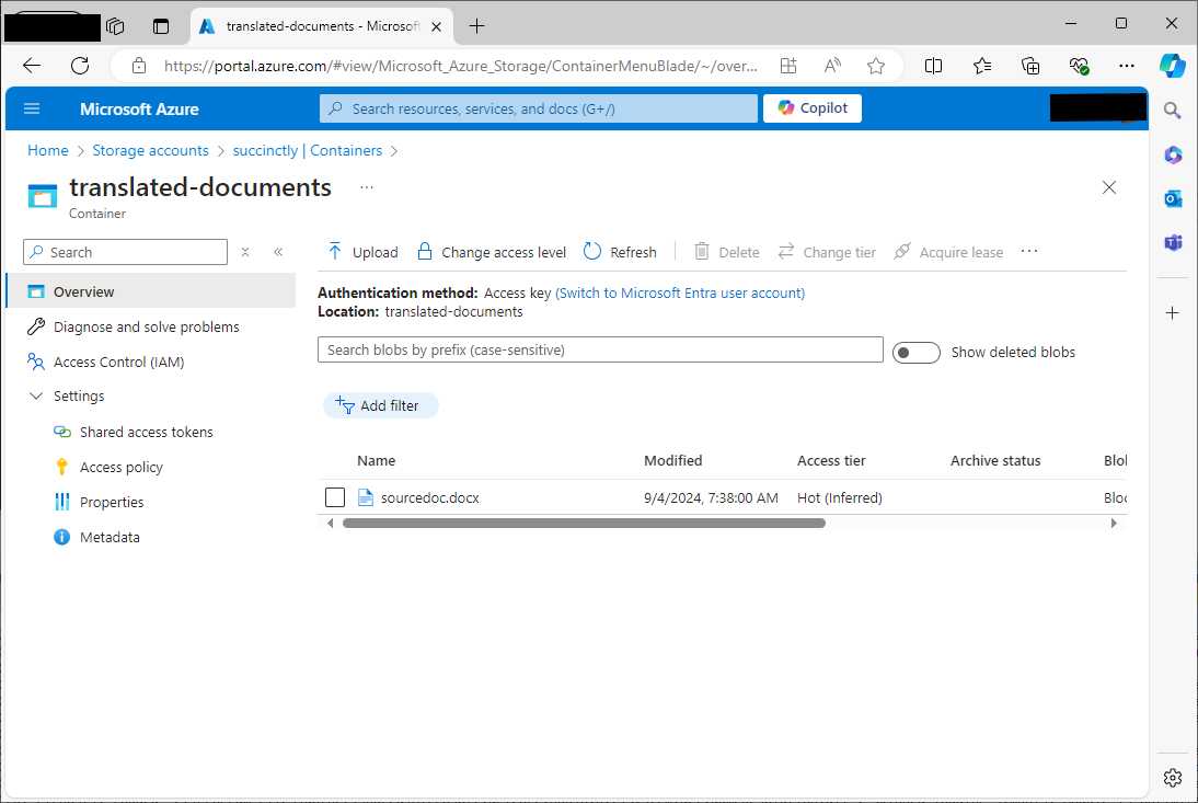 The translated document is available