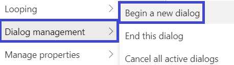 Composer – Dialog management – Begin a new dialog