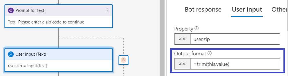 Composer – get_zip – BeginDialog – User input – Output format